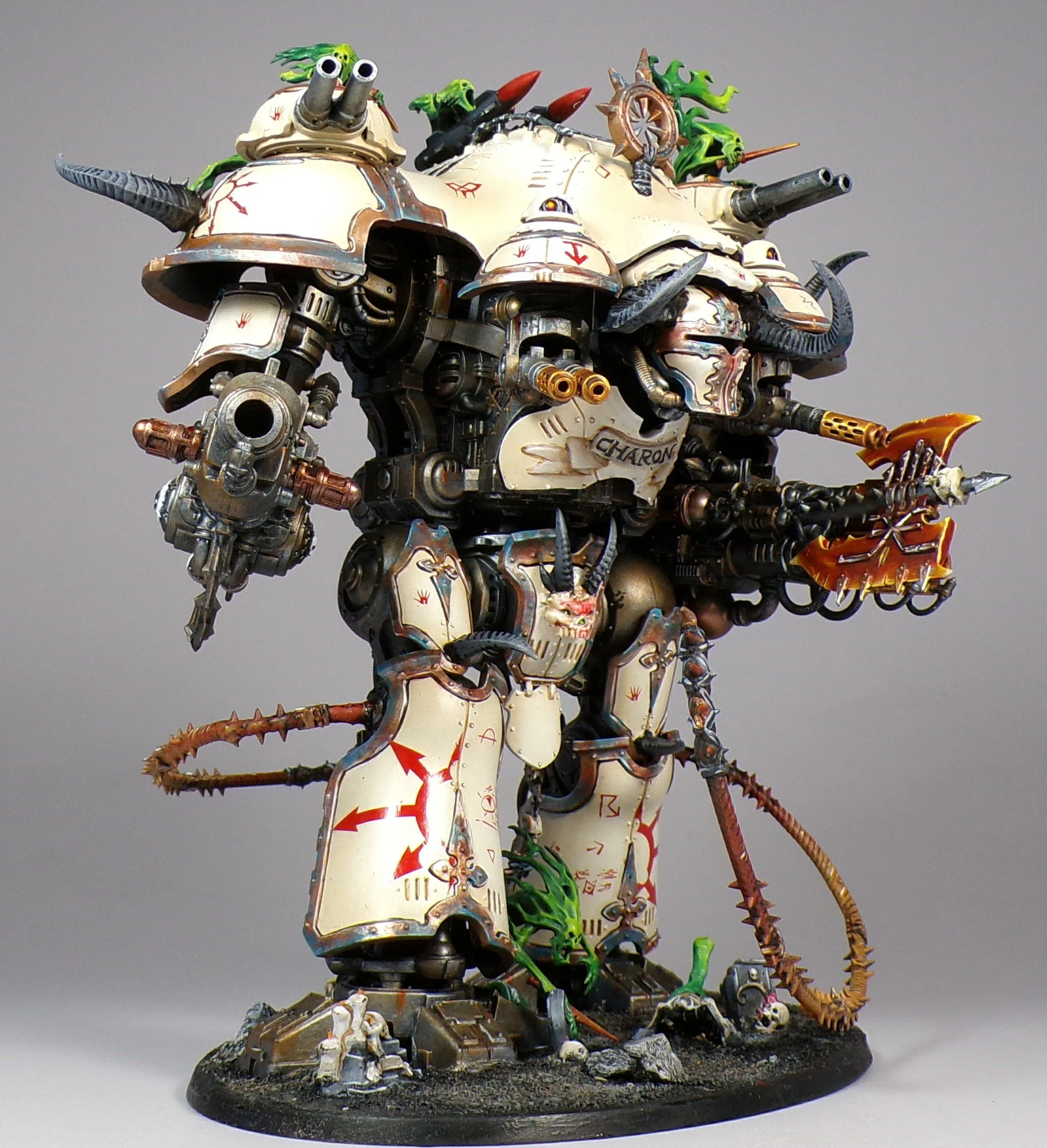 Chaos Knights with Bubbling Green Chaos Bases (Warhammer 40k